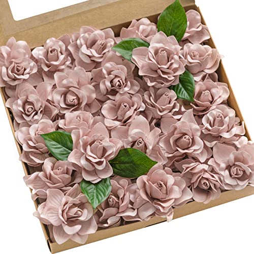 Ling's Moment - Flores artificiales de gardenia con tallo para bricolaje, ramos de boda, centros de mesa, arreglos de fiesta, baby shower, decoración del hogar