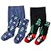 Silkglory Xmas Baby Toddler Tights,Tights for Girls With Christmas Snowflakes and Snowmen,Leggings Stockings Cotton Pantyhose for Newborn Infant Black/Blue 2-3T 2Pack