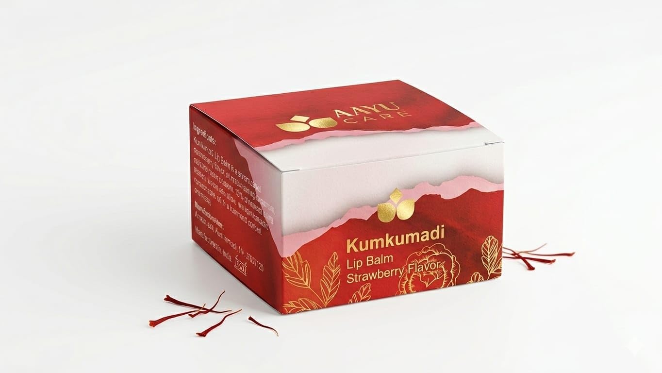 AAYU CARE - Kumkumadi Lip Balm – Nourishing, Brightening & Healing for Soft, Smooth Lips (Free, Strawberry)-image-29