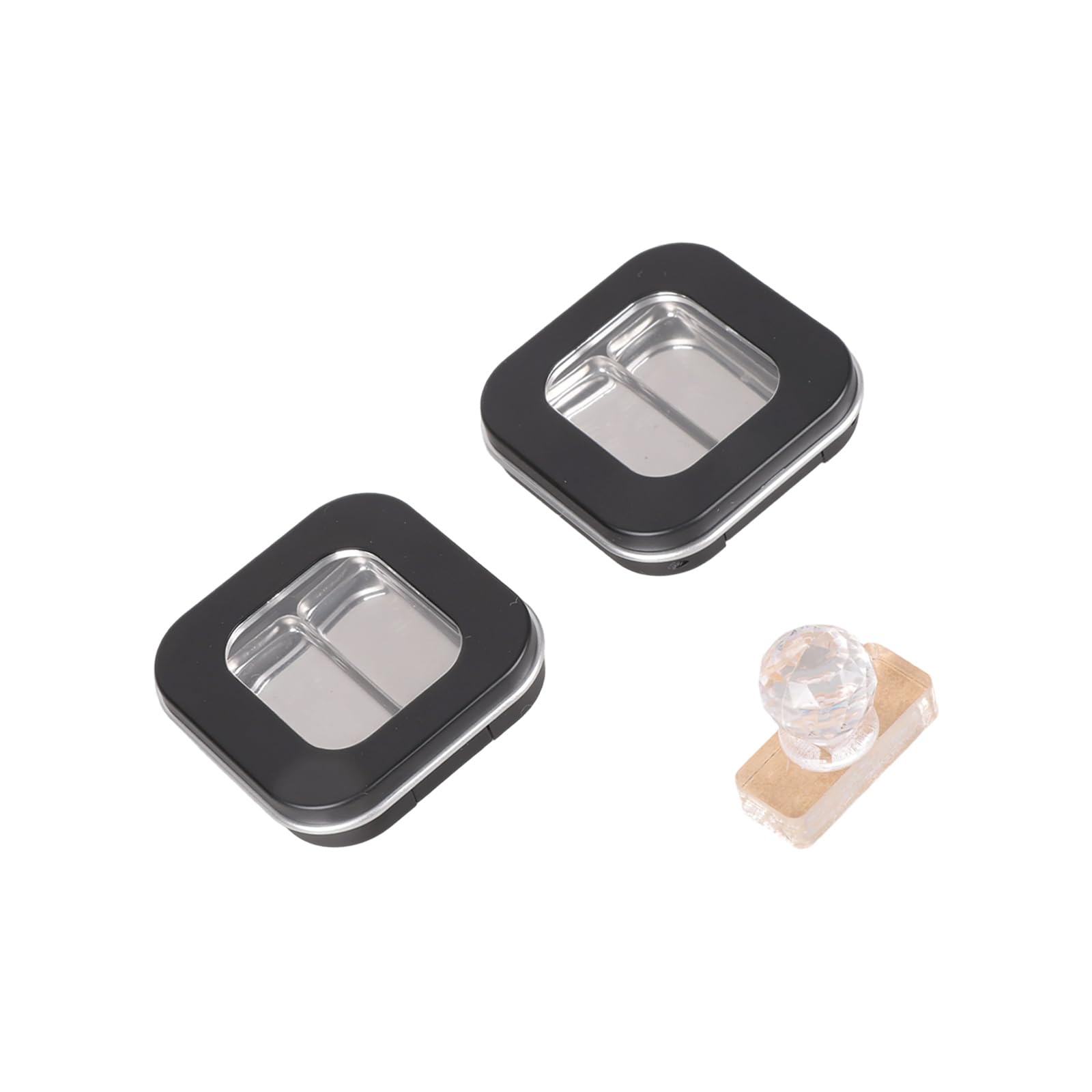 Elnwnnkc Of 2 Fashion Shut Powder Box Fit Featuring Press Stamp Technology for Stable Powder Positioning Sturdy Cosmetics Case