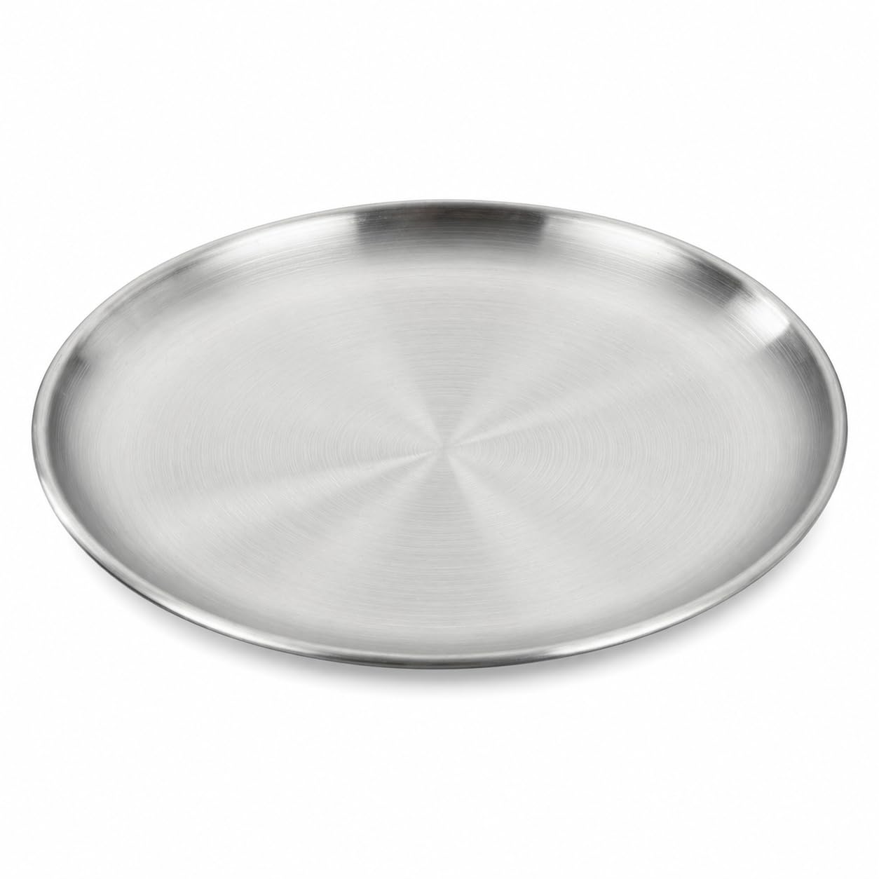 Edelstahl-Teller, runde Form, 14/17/20/23/26 cm Durchmesser, Speiseteller, Metallteller zum Essen, Camping, Grillen, Küche, Frühstück, Mittagessen (14 cm) Küche, Haushalt & Wohnen