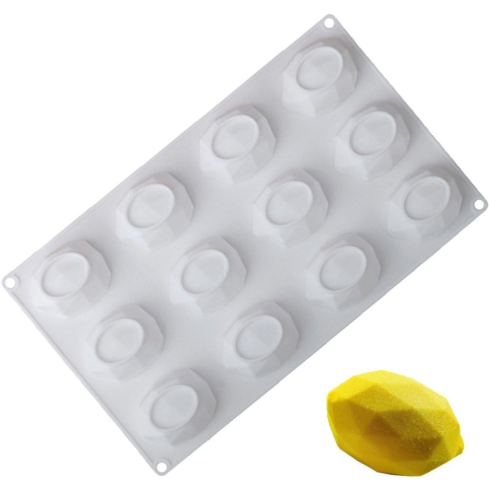 Ppmter 3d Lemon Silicone Mold 12-cavity Dessert Mold for Baking Mousse Cake, Candy, Chocolate, Pastry, Ice Cream, Pudding