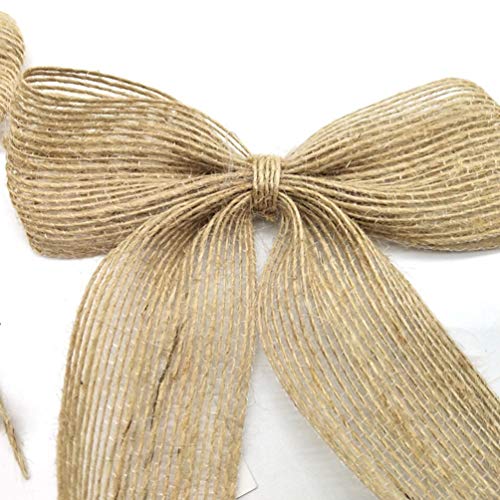 VORCOOL 12 peças de enfeites de laços de juta, árvore de Natal, laço, decoração rústica de juta para