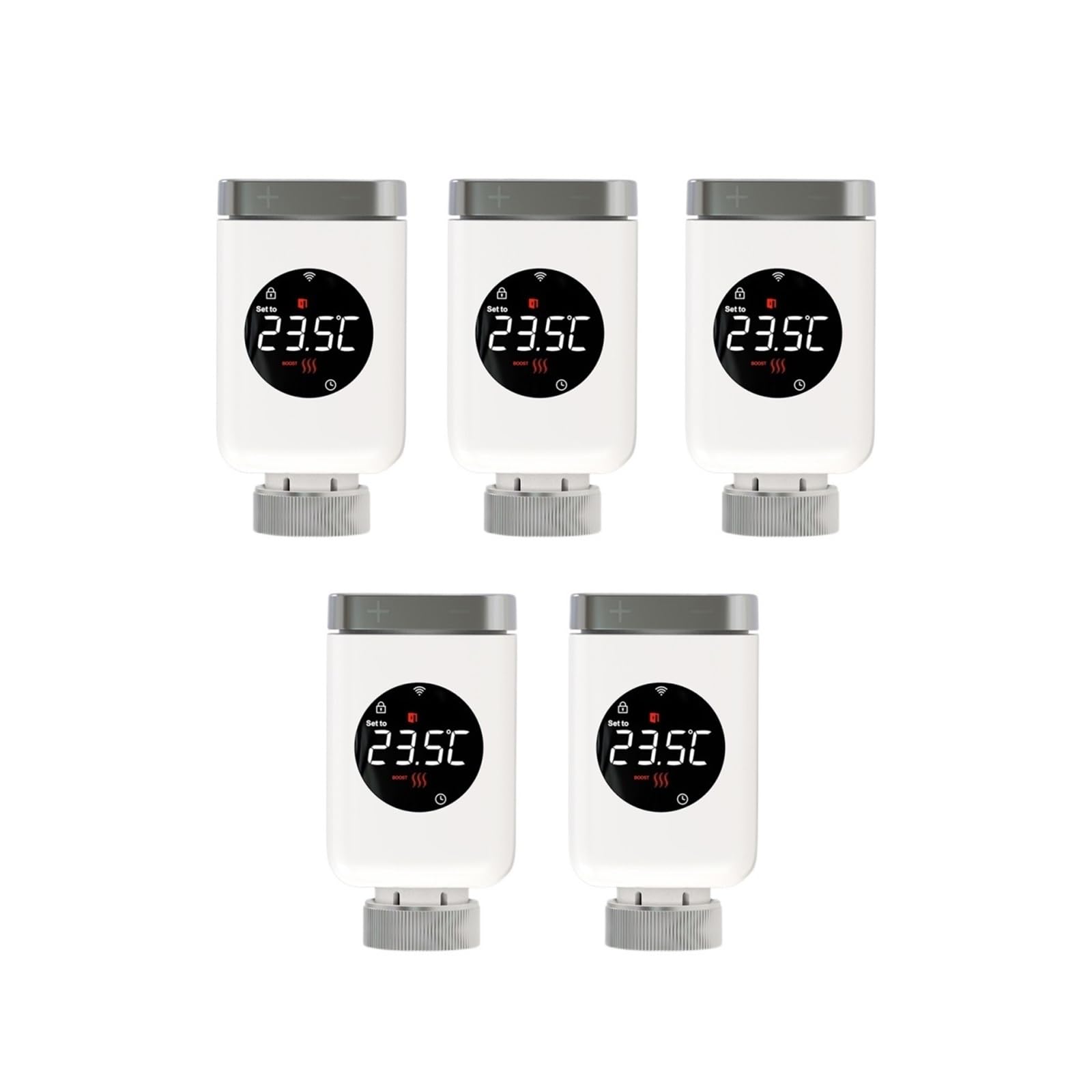 Supporto for Regolatore di Temperatura Remoto Programmabile Tramite App for Valvola Termostatica Smart Wi-Fi/Zigbee TRV modalità Vacanza(5PCS Valve,Zigbee Valve)