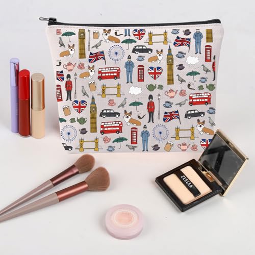 Funny London Travel Pouch for Vacation London Icons Gift for Brit Great Britain Travel Gift London Lover (London Bag) - Image 3