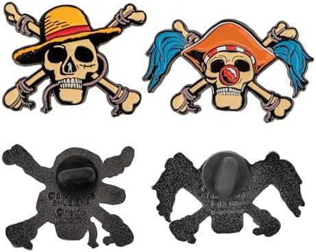 CINEREPLICAS Pin One Piece – Broche Luffy Et Buggy – Licence Officielle Netflix – Design Original, Couleurs Vives