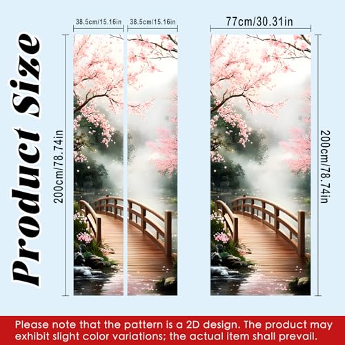 Image of Nuxovilar Cherry Blossom Door Stickers Peel Stick PVC 30.3x78.7 in