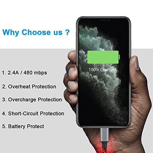 Oliomp Iphone Charger Cable, Mfi Certified 6Ft Led Light Up Visible Lightning Charger Charging Cord Compatible With Iphone14/13/12 Plus/Xs/Xr/X /8 Plus / 8/7 Plus / 7, Ipod Touch More #TOP1