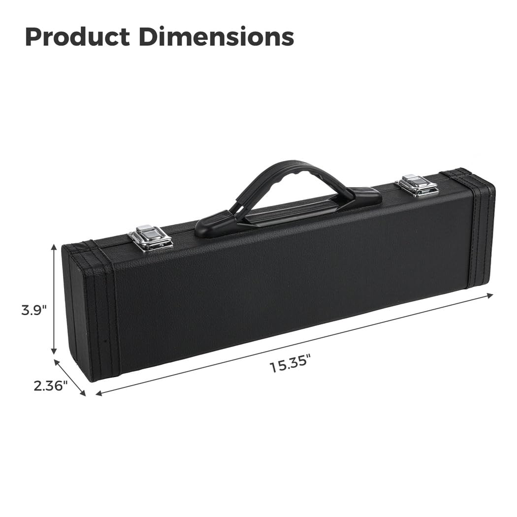 Hard Pu Leather Flute Case For 16-Hole C Flute, Lightweight & With Secure Latch & Plush Interior, Perfect For Musicians