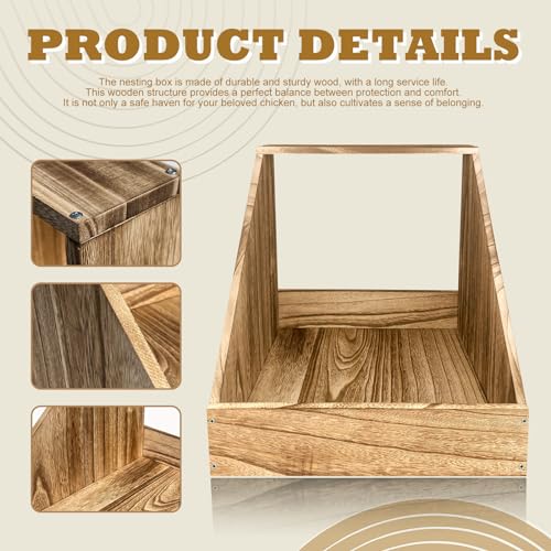 Wooden Single Compartment Chicken Nesting Box for Outdoor Coop - Comfortable Laying Box for Hens, Ducks and Poultry with Easy-Clean Design and Ventilated Egg Laying Space for Backyard Chickens - Image 5