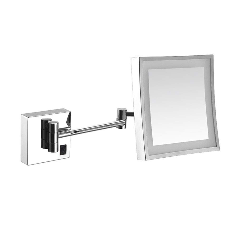 Miroir extensible de rasage doté d'un bras carré réglable et d'un zoom 3X