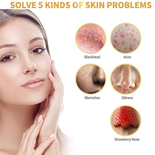 Gold Facial Mask, Peel off Mask, Blackhead Remover Mask with 24K Gold Extract, Anti-Aging, Deep Cleansing Blackhead & Acne Scars, Dirt & Oil, Repairs Uneven Skin Tone