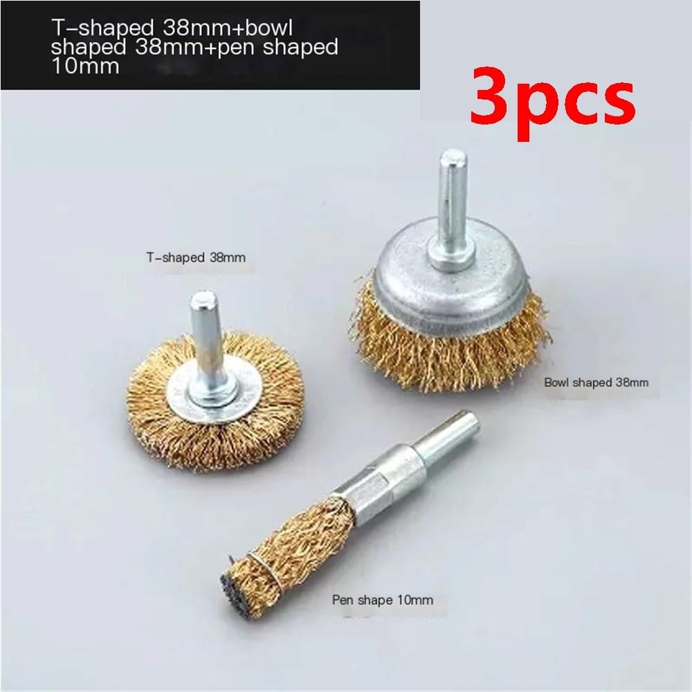 Szczotki druciane Głowica polerska Miska Płaski zestaw typu T Pen 10-100mm(10*38*38mm)