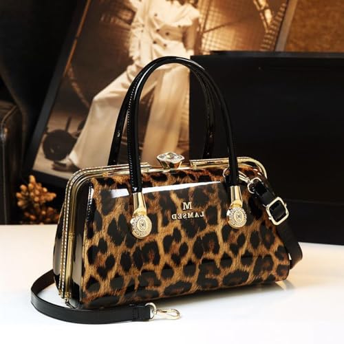 Image of Fashion Leather Women's Top Handle Satchel Crossbody Handbags Diamonds Evening Bag Purses Hard Shoulder Bags | Fashion