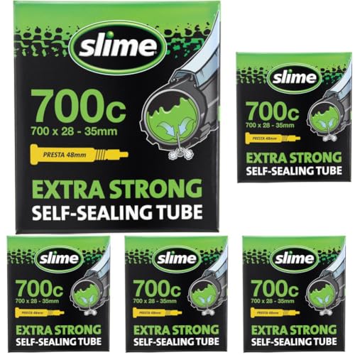 Image of Slime Extra Stong Self-Sealing Tube 700 x 28-35mm Presta (Pack of 5)