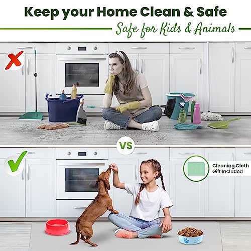 Image of Premium Silicone Mat 25 inch x 17 inch Cooking Mat Thick Heat Resistant, Kitchen Counter Mat Waterproof - Coffee Machine, Glass Top Stove Cover Countertop Protector for Air Fryer, Baking mat (Light Grey)