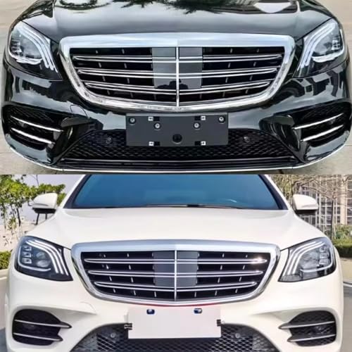 Grille de Calandre Avant Anti Impact Mercedes Classe S 2014-2019 Cache Noir - 3
