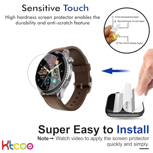 Image of Pack 3| For Noise Origin Smart Watch Screen Guard Scratch Guard Full Screen Protector Compatible for Noise Origin 1.46 inch - Flexible TPU - HD Clear