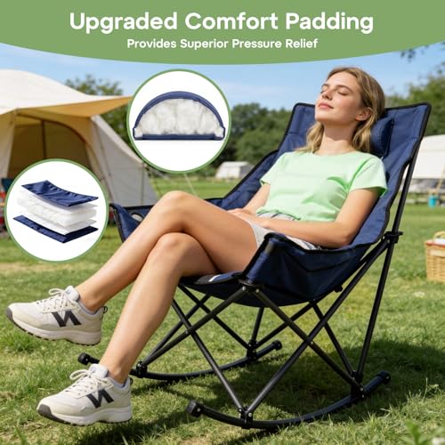 Suteck Silla Mecedora Oversized para Camping, Acolchonada y Resistente para Adultos miniatura 3