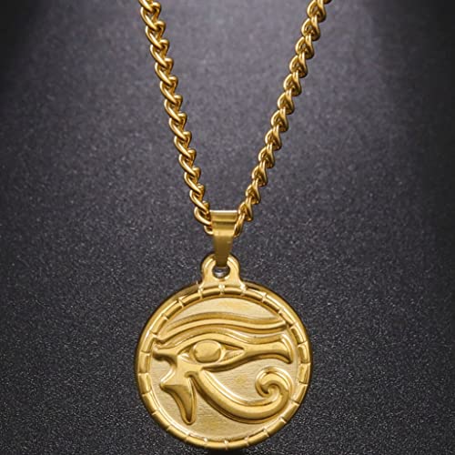Jude Jewelers Stainless Steel Ancient Egyptian Eye of Horus Symbol of Protection Pendant Necklace3