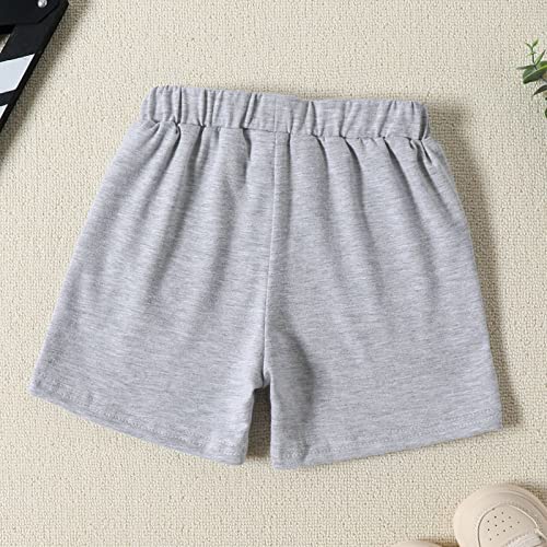 Sweat Shorts for Toddler Boys Elastic Waist Sports Pants with Drawstring Little Boys Summer Casual Solid Beach Shorts2