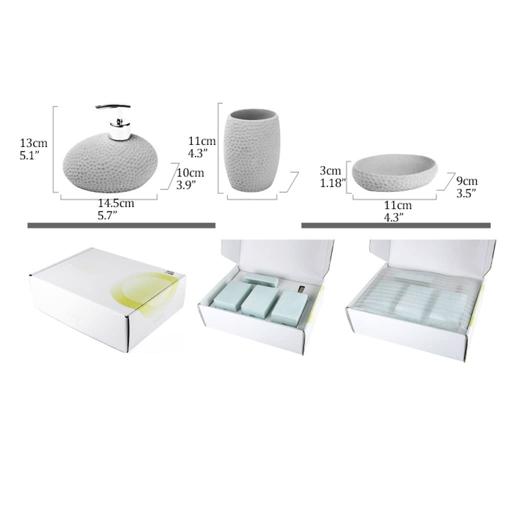 Dispensador de jabón, dispensador de loción de Resina para el hogar, Juego de 4 Piezas de Accesorios de baño, Linda Botella de Bomba de baño 50ml/15.2oz