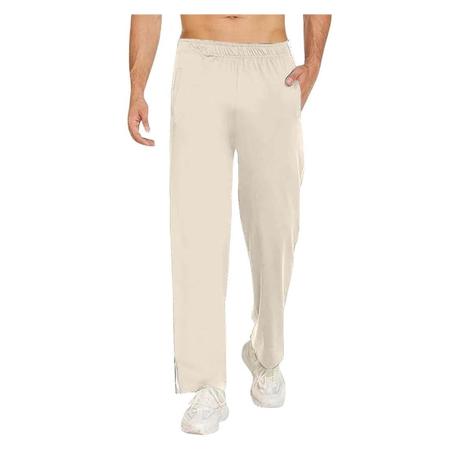 Pantaloni riabilitativi, da uomo e da donna, con apertura laterale, pantaloni da allenamento con cerniera laterale e cerniera sulla gamba larga, pantaloni per il tempo libero, comodi