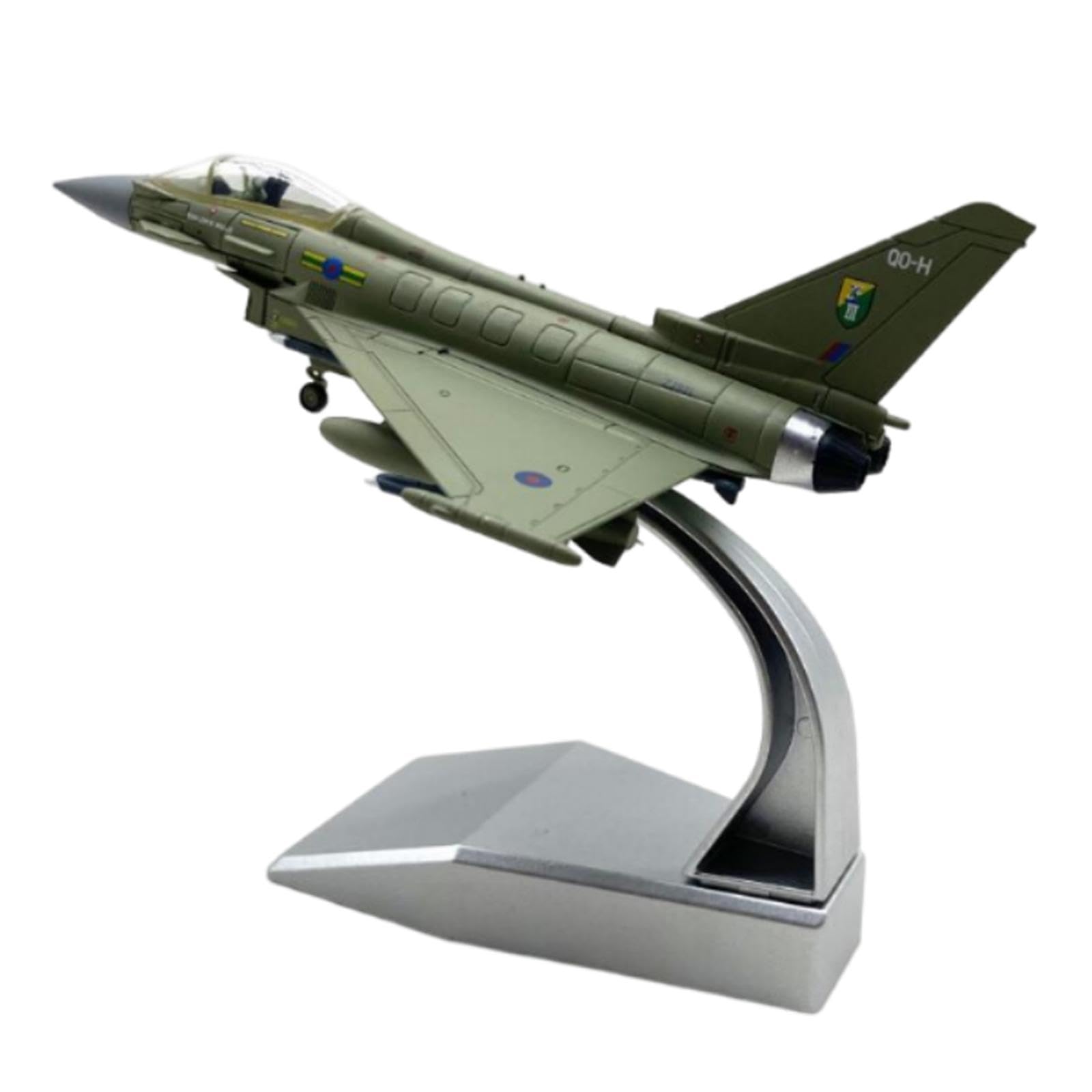 F Fityle Military Plane Model 1/100 Scale Diescast Alloy Fighter Plane Model with Display Stand EF2000 Europe Typhoon Fighter Model Airplane for for Collection Exhibition