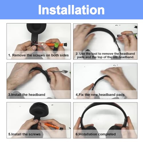 Solo4 Replacement Top Headband Foam Cushion Pad for Beats Solo 4 Headphones | Soft and Comfortable Rubber Foam Headband Repair Parts Accessories, Memory Foam Silicone Rubber Headband Cushion-Slate Blue miniatura 6
