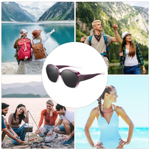Wrap Around Eyewear - Uv Protection Square Glasses, Sunglasses Polarized Protection | Polarized Fit Over Glasses Sunglasses,4