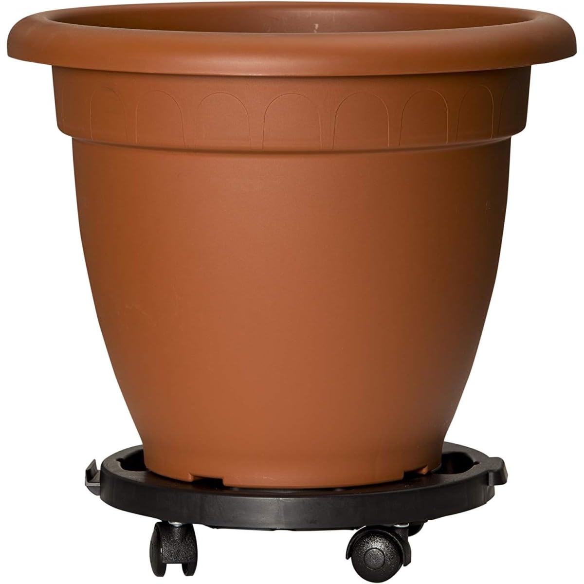 Support à Roulettes Rond diamètre 30 x 7 cm 4 roues - Porte Plante, Pot de Fleurs 170 kg max - Polypropylène Anti Choc