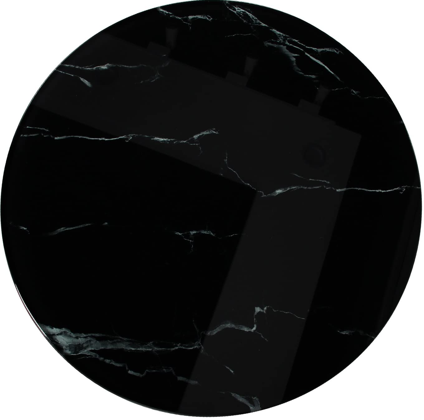 Home Supplies 50CM Black Marble Table Top 8mm Thickness Tempered Glass Round Flat Polished Edge Kitchen Dining Table Top Glass Round Sturdy Replacement Protector Cover
