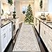 Hallway Washable Runner Rug - 3x20 Kitchen Rugs Entryway Rug Long Runner Vintage Soft Floor Mat Non Slip Indoor Farmhouse Carpet for Bathroom Living Room Bedroom (3 X 20, Beige)