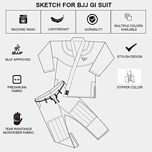 Jayefo Men-Women Bjj Gi Mgdon (White/Blue, A2) #TOP2