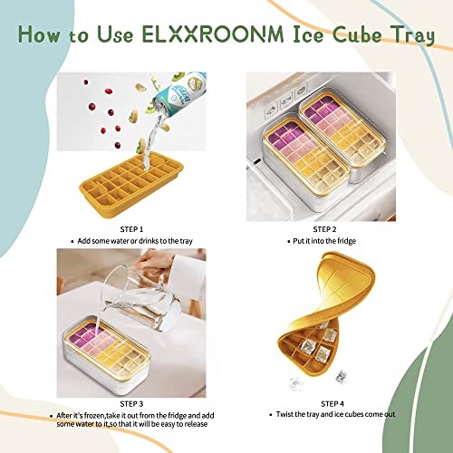 Bandeja para hielo de silicona con tapa y contenedor, 24 cubos miniatura 5