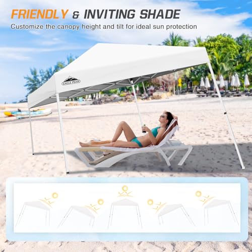 EAGLE PEAK 3m x 3m Slant Leg Pop-up Canopy Tent Instant Outdoor Canopy Easy Set-up Folding Shelter, White 6 EAGLE PEAK 3m x 3m Slant Leg Pop-up Canopy Tent Instant Outdoor Canopy Easy Set-up Folding Shelter, White - Image 6