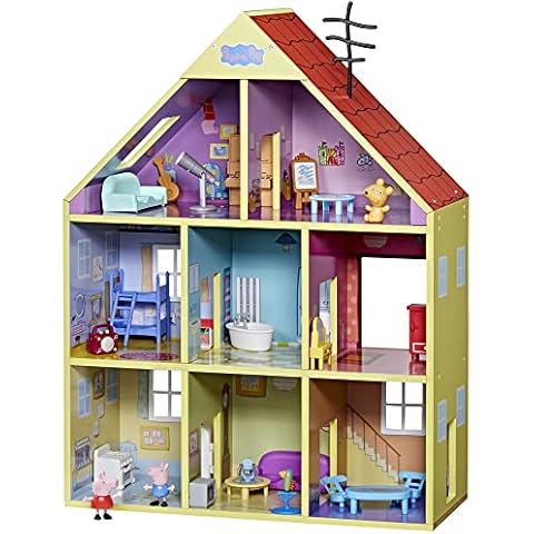 Peppa Pig Wooden Deluxe Playhouse, 8 Rooms, Includes 2 Fun Figures and 29 Accessories, Made of Responsibly Sourced Wood, for Ages 3 and Up (Amazon Exclusive) Cover