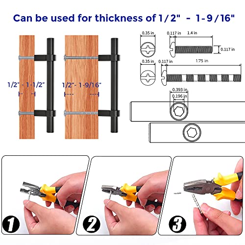 Image of Ravinte 15 Pack 6 Inch Cabinet Pulls Matte Black Kitchen Cabinet Hardware Cupboard Handles with Square Base 6 inch Length,3.5 inch Hole Center
