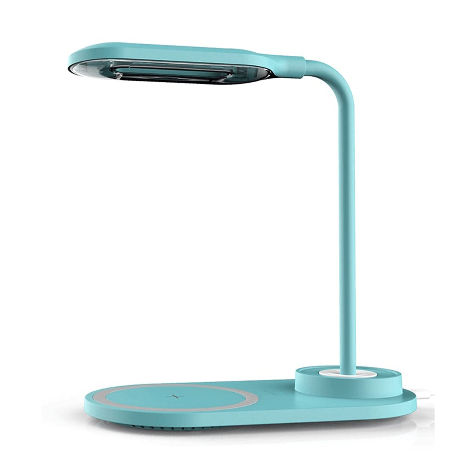 Dimmbare LED-Schreibtischlampe kabelloses Aufladen Nachtlicht für Telefon blaue Tischlampe mit einstellbarer Helligkeit modernes Nachttischlicht für Schlafzimmer und Büro