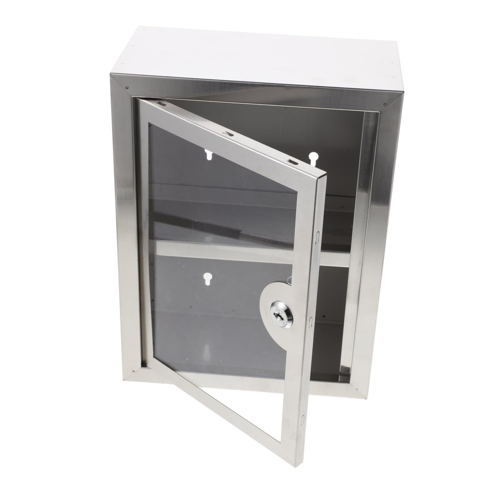 GALPADA Scatola di Sicurezza a Muro in Metallo con Serratura, Piccolo Contenitore Portaoggetti Doppio Livello 28x21x11 Cm, Armadietto Organizzatore per Medicinali e Oggetti Personali