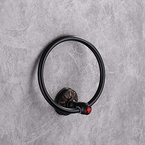 Porte-serviettes mural circulaire noir pour optimiser l'espace de votre douche - 3