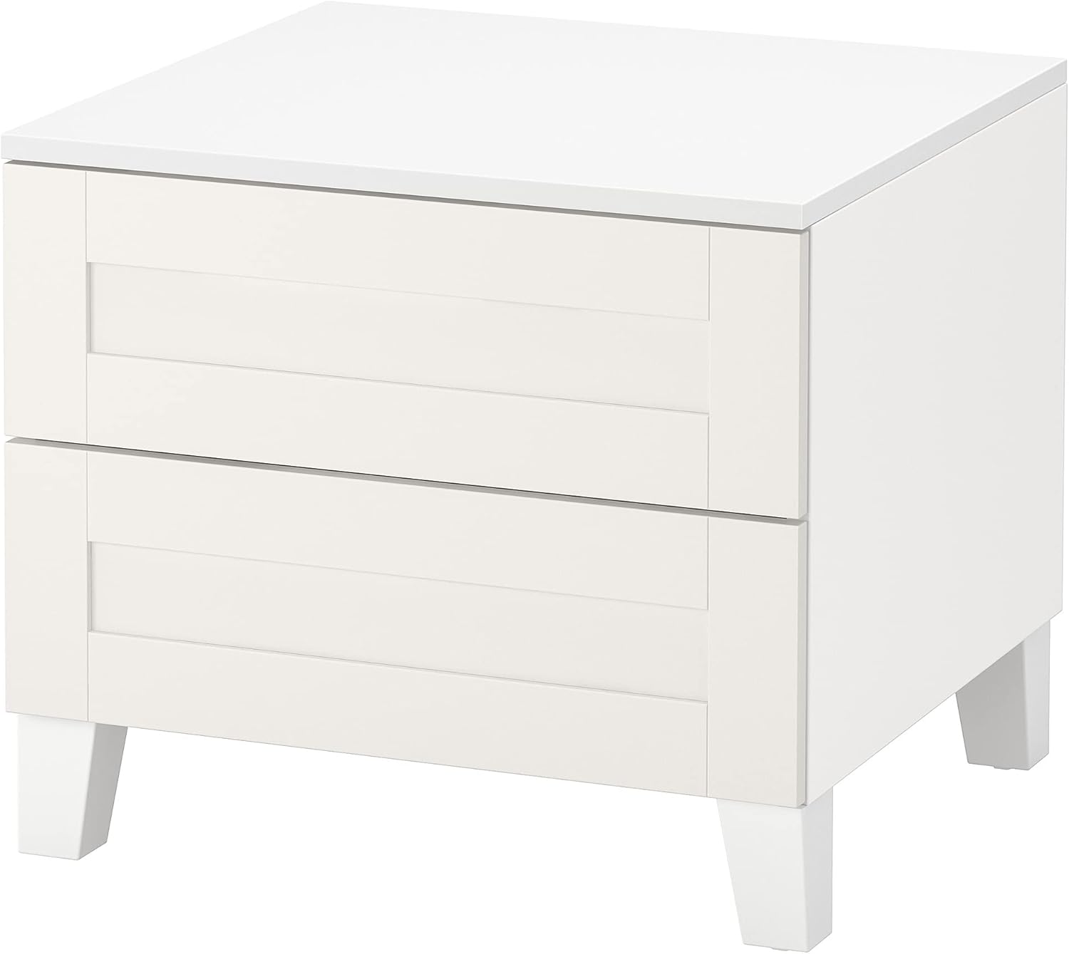 PLATSA Chest of 2 drawers, white/Sannidal white, 60x57x53 cm
