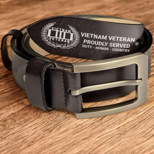 Personalized Vietnam Veteran Belt, Vietnam Veteran Proudly Served Leather Belt, Vietnam Veteran Gift Adjustable Leather Belt Gifts for Men, Personalized Leather Belts For Men2