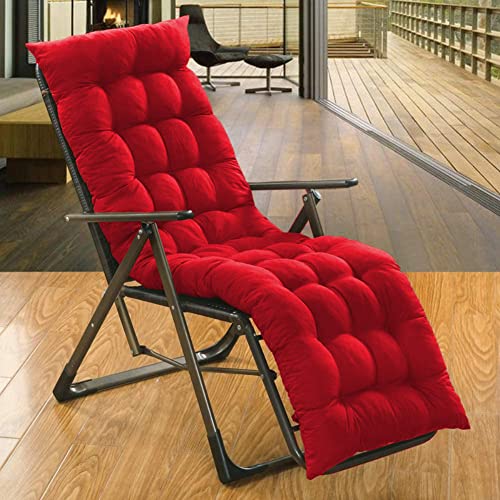 Image of Super Comfy Long Rocking Chair Cushion /Bench Back Seat Pad Cotton Handmade Quilts (Red -18 x 50 Inch)
