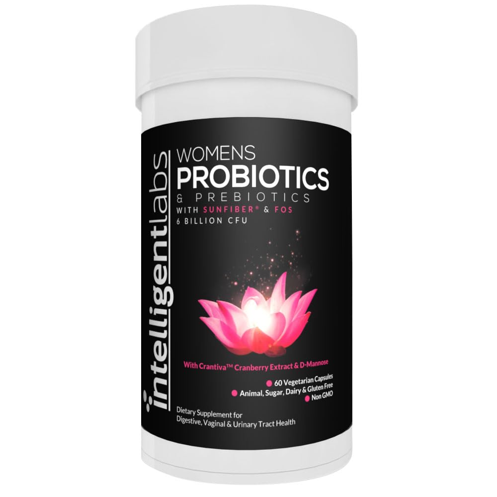 Intelligent Labs Women's Probiotics Formula with Cranberry Extract, D-Mannose and Prebiotics All in one, 6 Billion CFU Probiotic, One Capsule a Day, 60-Day Supply, Third-Party Verified for Purity