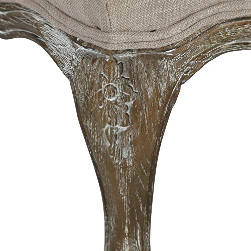 Lexicon Lida Oak Wood Ottoman, Neutral #TOP7