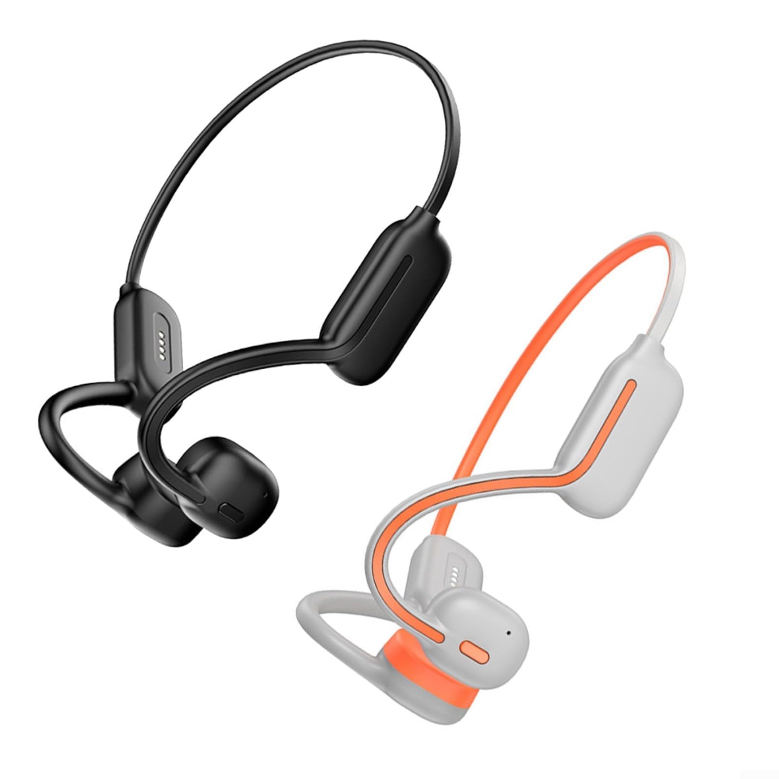 Cuffie a conduzione ossea 32G 5.3 IPX8 lettore MP3 impermeabile per nuoto corsa (grigio-arancione)