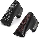 Golf Putter Cover Blade,Putter Covers Golf Club Head Covers Putter Headcover for Blade Leather Golf Putter Head Covers with Magnetic for Odyssey 2 Ball Scotty Cameron (Putter Cover (BK-RE))