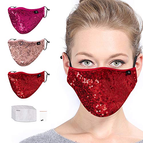 RCL Shiny Face Mouth Product Reusable and Adjustable Windproof Cotton with Filter Insert Outdoor Sports for Adults