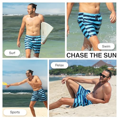 Image of Kanu Surf Men's Troy Stripe Swim Trunks
